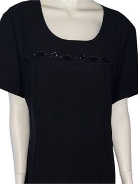 Worthington Elegant Black just below the ankle Dress with Subtle Sleeve Detail